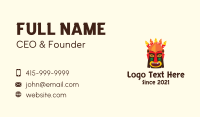Tiki Tribal Mask Business Card Design