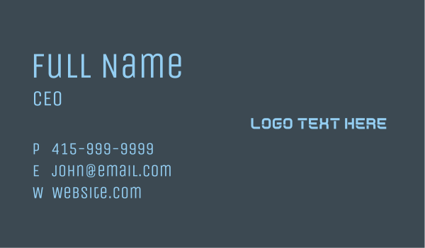 Blue Generic Stencil Wordmark Business Card Design Image Preview