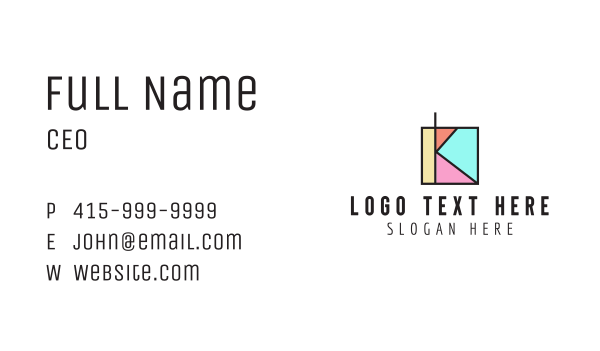 Mosaic Letter K Business Card Design Image Preview