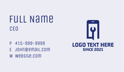Mobile Wrench Repair Business Card