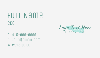 Beauty Leaf Wordmark Business Card Image Preview