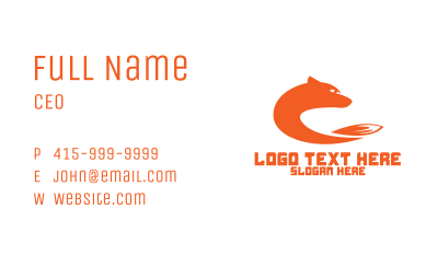 Minimalist Orange Fox Business Card Image Preview