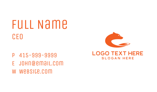 Minimalist Orange Fox Business Card Design Image Preview