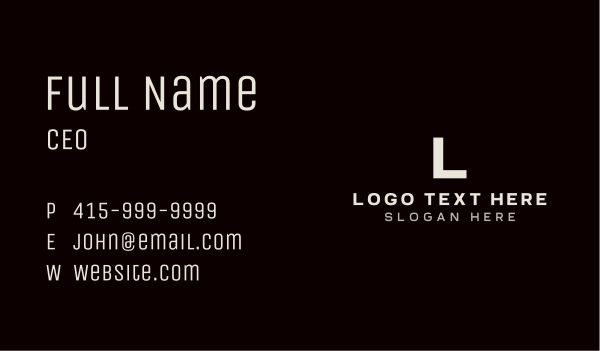 Generic Professional Lettermark Business Card Design Image Preview