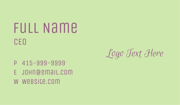 Script Feminine Wordmark Business Card Design Image Preview