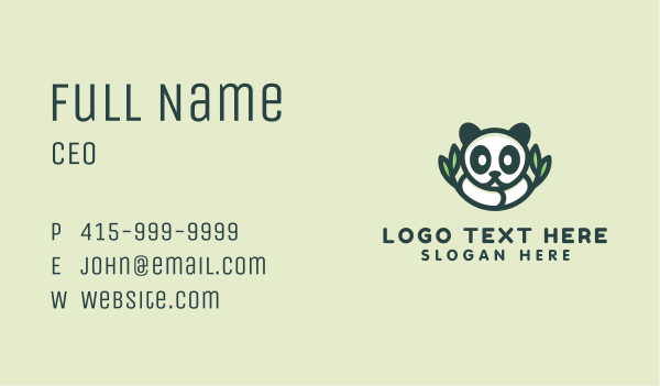 Panda Nature Zoo Business Card Design Image Preview
