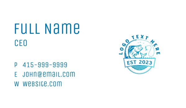 Marine Fishing Sea Bass Business Card Design Image Preview