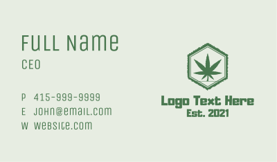 Natural Hexagon Weed Business Card Image Preview