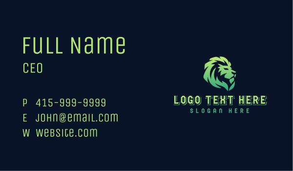 Lion King Gaming Business Card Design Image Preview
