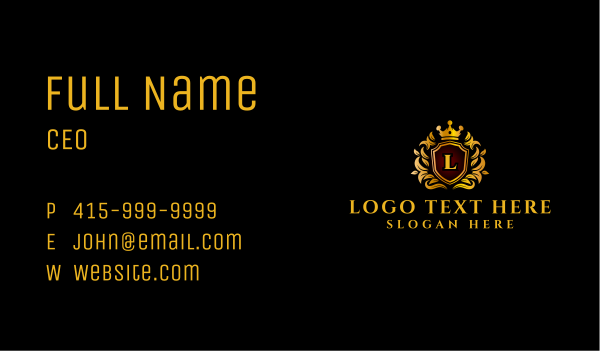 Premium Shield Crown Business Card Design Image Preview