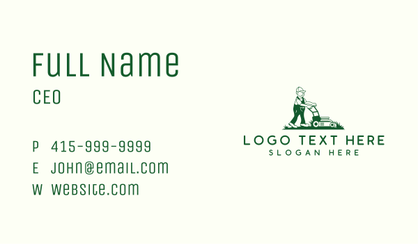 Lawn Mower Landscaper Business Card Design Image Preview