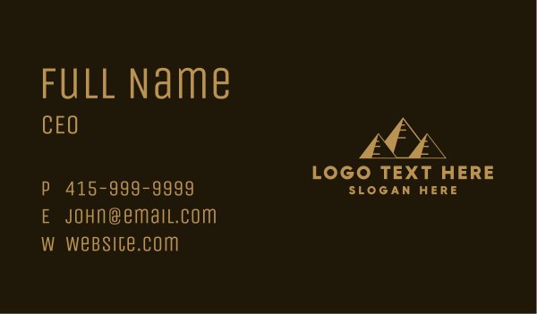 Desert Pyramid Landmark Business Card Design Image Preview