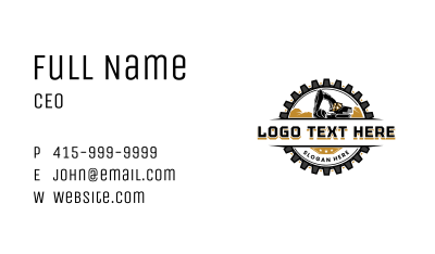 Excavator Equipment Backhoe Business Card Image Preview