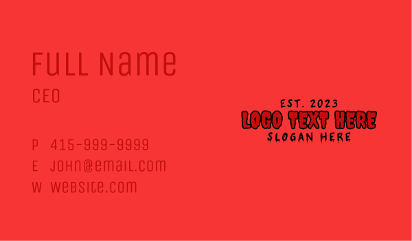 Creepy Brand Wordmark Business Card Design Image Preview