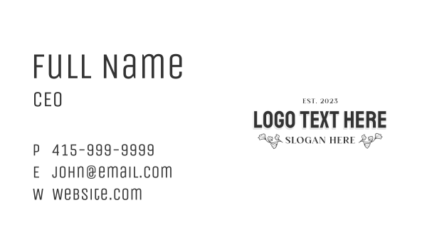 Modern Floral Wordmark Business Card Design Image Preview