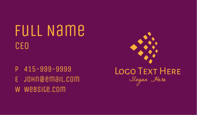Golden Pixel Squares Business Card Image Preview