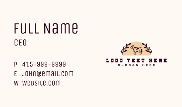 Cow Ranch Farm Business Card Design Image Preview