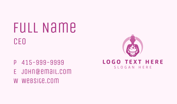 Cupcake Pastry Girl Business Card Design Image Preview
