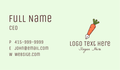 Carrot Writing Pen Business Card Image Preview