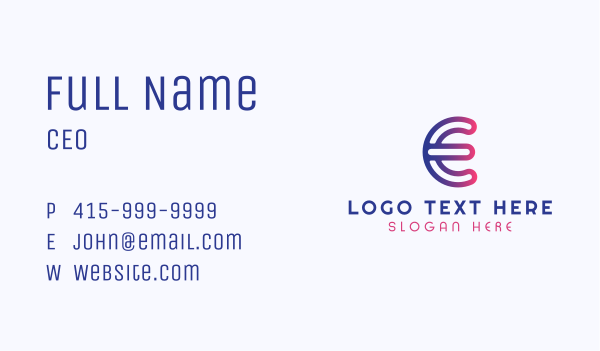 Gradient Software Letter E Business Card Design Image Preview