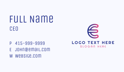 Gradient Software Letter E Business Card Image Preview