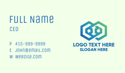 Double Gradient Hexagon Business Card Image Preview