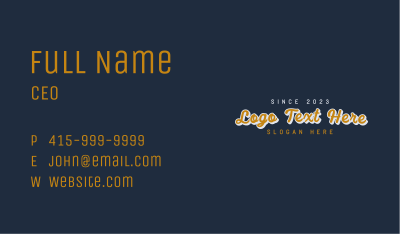 Classic Cursive Wordmark Business Card Image Preview