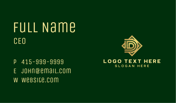 Premium Luxury Company Letter D Business Card Design Image Preview