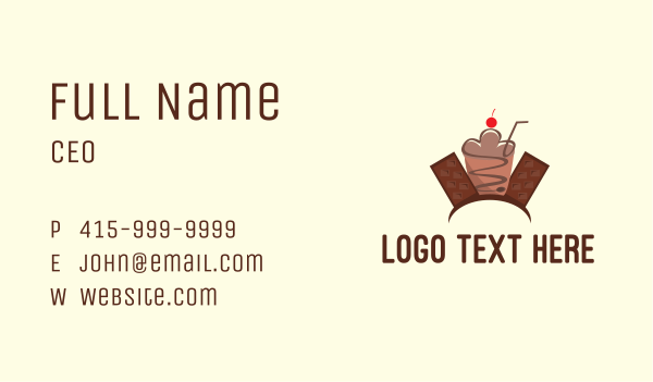 Sweet Chocolate Milkshake  Business Card Design Image Preview