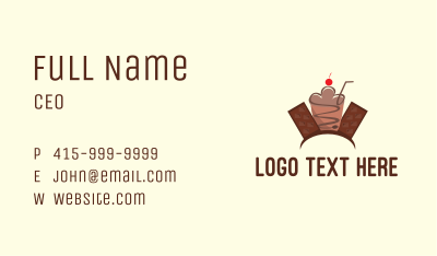 Sweet Chocolate Milkshake  Business Card Image Preview