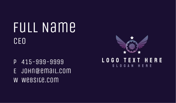 Mechanic Repair Wings Business Card Design Image Preview