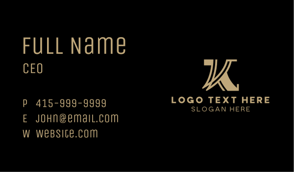 Golden Luxury Hotel Letter K Business Card Design Image Preview