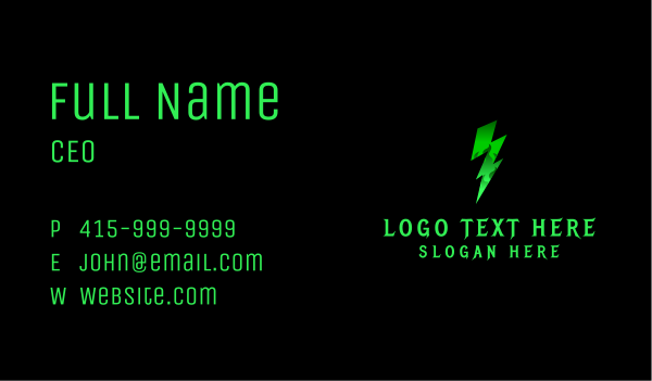 Lightning Fire Thunder Business Card Design Image Preview