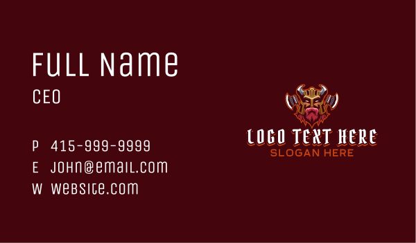 Viking Warrior Man  Business Card Design Image Preview