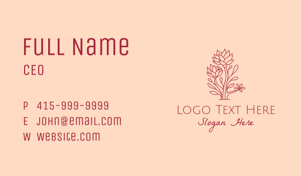 Nature Wild Flowers  Business Card Design Image Preview