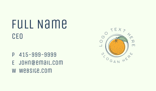 Orange Fruit Orchard Business Card Design Image Preview