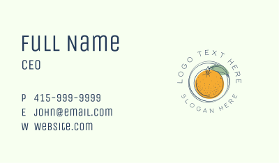 Orange Fruit Orchard Business Card Image Preview
