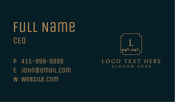 Elegant Luxury Floral Letter Business Card Design Image Preview