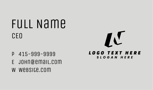 Generic Black and White Letter N Business Card Design Image Preview