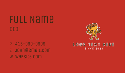 Singing Karaoke Pizza Mascot  Business Card Image Preview