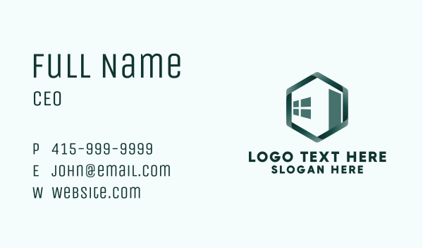 Hexagon House Badge Business Card Design Image Preview