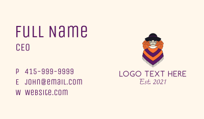 Mexican Rose Woman  Business Card Image Preview