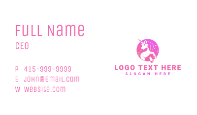 Cute Unicorn Mascot Business Card Image Preview