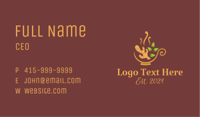 Organic Turmeric Drink Business Card Image Preview
