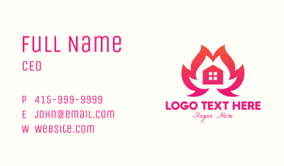 Burning House Flame Business Card