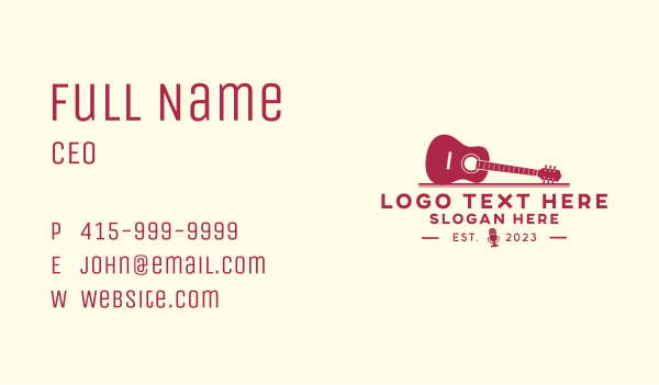 Musician Guitar Instrument Business Card Design Image Preview