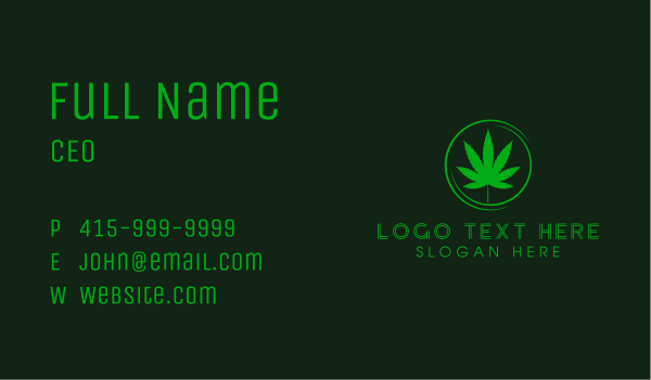 Ganja Herbal Leaf Business Card Design Image Preview