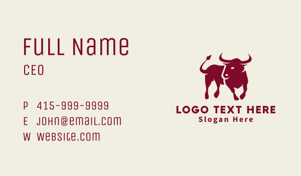 Raging Bull Business Card Design Image Preview