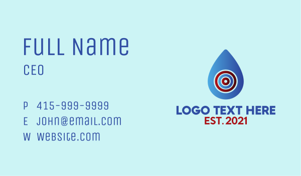 Water Drop Target Business Card Design Image Preview