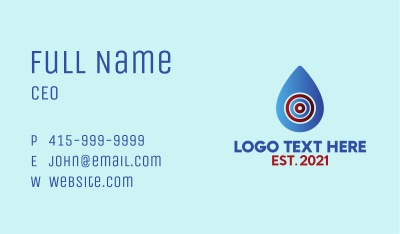 Water Drop Target Business Card Image Preview